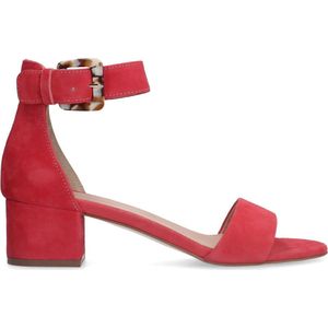 Manfield - Dames - Roze suède sandalen met hak - Maat 42