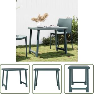 The Living Store Campingtafel - Trendy - Polypropeen - Stabiel - Met parasolgat - Hout-look