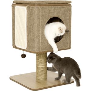 Jack And Vanilla Molly Kattenmeubel - Krabmeubelen - Krabpaal kat - Katten krabpaal - Bruin - 42x42x67cm Molcf2510