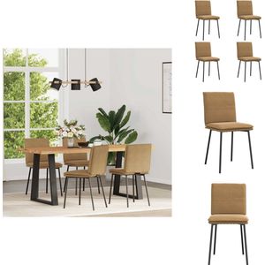 vidaXL Eetkamerstoel - Eetkamerstoelen - Dinerstoel - Stoel - Eetkamerstoelen draaibaar 4 st fluweel bruin
