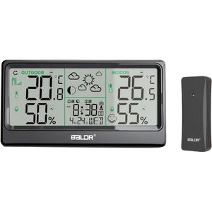 Zavira® Weerstation - Regenmeter - Wind - Batterij - Buiten & Binnen - Zwart