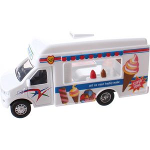 Ice Cream Truck Metal Pull Back (Wit) 12 cm Toys - Modelauto - Schaalmodel - Model auto