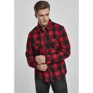 Urban Classics Overhemd -4XL- Check Zwart/Rood