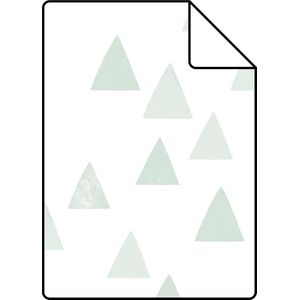Proefstaal ESTAhome behang grafische driehoeken mintgroen - 139055 - 26,5 x 21 cm