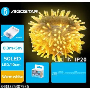 Aigostar - LED Kerstslinger - 300 LEDS - 2700K - 5 meter - IP20