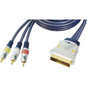 Premium Scart (m) - Composiet 3RCA (m) kabel - 1,5 meter