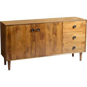by Mooss - Wandmeubel - Dressoir - Bruin - Hout - Retro - Vintage - Mid-Century - Deuren - Lades - Kast