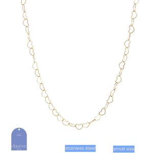 Go Dutch Label Collier hartjes chain Goud