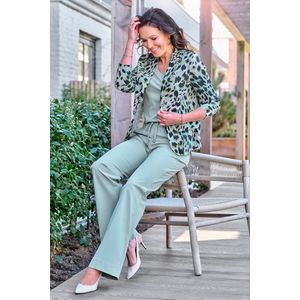 Mi Piace Heavy Travelstof Dames Broek Flared - Lilypad - Elegant & Kreukvrij - Maat XS/34 - 202136