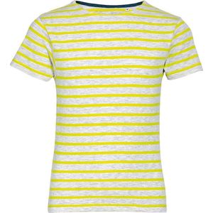 SOLS Kinderen/Kinderen Miles Gestreept T-Shirt met Korte Mouwen (As/Lemon)