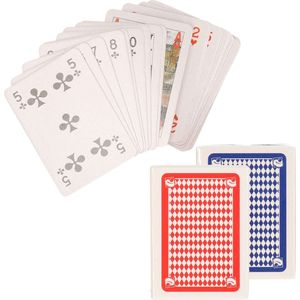 Set van 4x mini clown games speelkaarten rood en blauw - Kaartspellen - Reisspelletjes