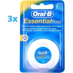 Oral-B Essential Floss Unwaxed - 50 meter - 3 stuks - Voordeelverpakking