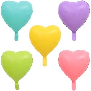 5 grote hartvormige folie ballonnen macaron mat - hart - ballon - macaron - folie - verjaardag - trouwen - babyshower
