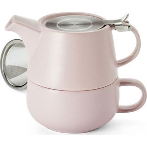 Theepot met kopje - Tea for one theepot - Tea for one - Tea for one set met filter - roze