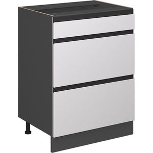 Vicco R-Line Keuken Keukenonderkast – 60 cm met laden, WB Antraciet Wit met laden, WB Antraciet