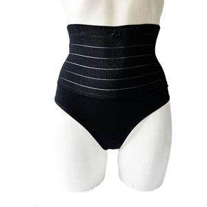 BamBella® 2 stuks - ondergoed - maat XL - Sterk corrigerende Taille Korset onderbroek string Zwart