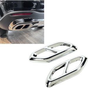 Uitlaatpijp Sierafdekking Frame Vervanging van Zelfklevende Tiprand voor GLC‑Klasse X254 AMG Line 2022-up 1 Paar Uitlaatpijpafdekkingen Auto Uitlaatpijp Deksel Decor