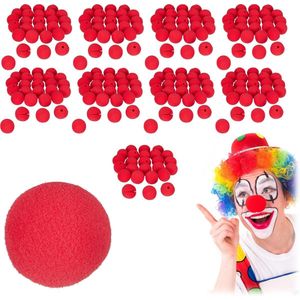 Relaxdays 250 x clownsneus rood - clowns neus kinderen & volwassenen - neus clown