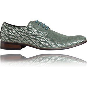 Green Pearl - Maat 42 - Lureaux - Kleurrijke Schoenen Voor Heren - Veterschoenen Met Print