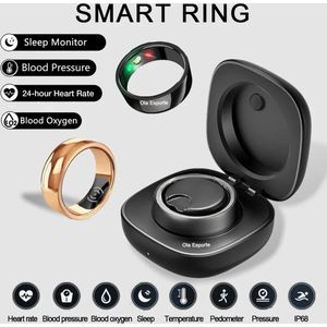 2024 Smart Ring Gezondheid Monitor Voor Mannen Vrouwen Bluetooth Bloeddruk Hartslag Slaap Hardlopen Sporten Monitoren Ip68 Waterdicht Voor IOS Android 17MM Rose Gold