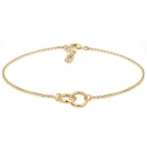 Elli Dames Enkelbanden Dames Enkelbandje Geo Cirkels Basic Minimal in 925 Sterling Zilver Gold Plated