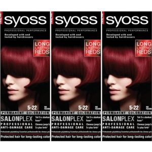 Syoss Color Fashion 5-22 Red Passion 3 stuks voordeelverpakking