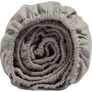 Yumeko hoeslaken velvet flanel stone bruin 200x200x30 - Biologisch & ecologisch