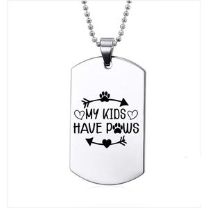 Ketting RVS - My Kids Have Paws