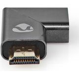 Nedis HDMI-Adapter - HDMI Connector / HDMI Male - HDMI Female / HDMI Output - Verguld - Rechts Gehoekt - Aluminium - Gun Metal Grijs - 1 Stuks - Cover Window Box