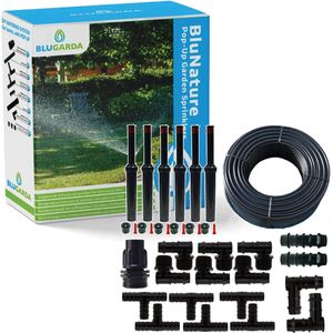 BluNature - Pop-Up Garden Sprinklers - Pop Up Sproeier Beregening Irrigatiesysteem Tuin Set voor - Gazon tot 70m2
