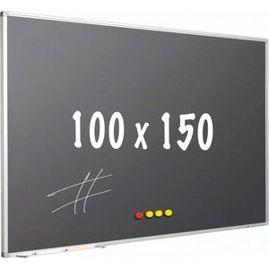 Krijtbord PRO - Magnetisch - Schoolbord - Eenvoudige montage - Geëmailleerd staal - Grijs - 150x100cm