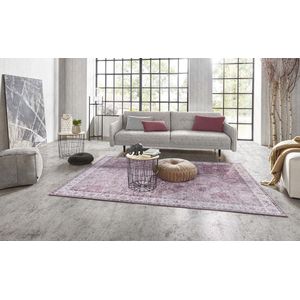 Vintage vloerkleed Vivana - framboos rood 80x200 cm