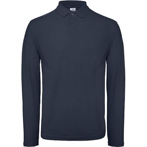 Men's Long Sleeve Polo 'ID.001' Donkerblauw B&C Collectie maat L