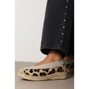 Shabbies Amsterdam Espadrille Palma Kimono Leopard Brown - Maat 36