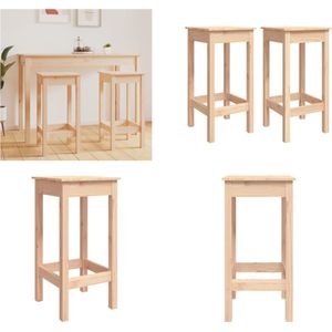 vidaXL Barstoelen 2 st 40x40x78 cm massief grenenhout - Barstoel - Barstoelen - Barkruk - Cafestoel