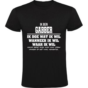 Gabber Heren t-shirt | verjaardagkado | verjaardag kado | grappig | jarig | cadeau | Zwart
