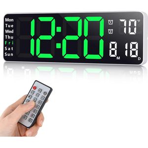 Digitale Wandklok met 13 Inch Display en Afstandsbediening - LED Klok met Timing en Countdown