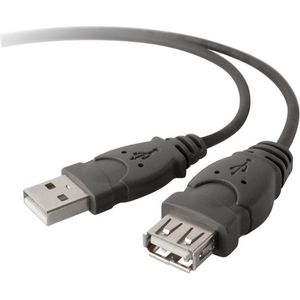 Belkin USB-kabel USB 2.0 USB-A stekker, USB-A bus 4.80 m Zwart UL gecertificeerd F3U153BT4.8M