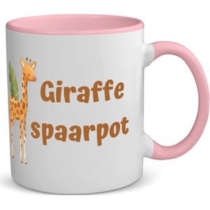 Akyol - giraffe koffiemok - theemok - roze - Giraffe - dieren liefhebbers - leuke cadeau voor iemand die van houdt van giraffen - verjaardagscadeau - kado - gift - 350 ML inhoud