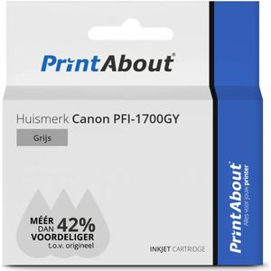 PrintAbout huismerk Inktcartridge PFI-1700GY Grijs geschikt voor Canon