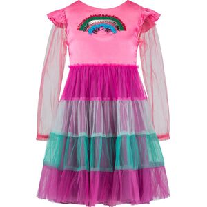 Prinsessenjurk meisje - Het Betere Merk - Verkleedkleren meisje - Jurk Pailletten - Verjaardag meisje - Feestjurk meisje - maat 1014/110 - voor in je kledingkast - Roze jurk