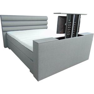 Slaaploods.nl Romance Plus - Complete Boxspring met TV Lift - t/m 43 inch - 160x210 cm - Grijs