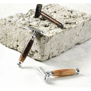 Jungle Culture Bamboe Safety Razor - Dunne Handgreep van Licht Hout - Eco-Friendly Scheermes voor Zero Waste Scheren - Plasticvrij & Duurzaam - Herbruikbaar Scheermes voor Milieuvriendelijke Verzorging