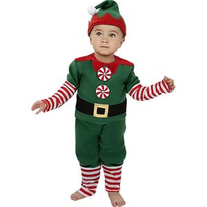 FUNIDELIA Kerst Elf kostuum voor baby - 6-12 mnd (69-80 cm) - Groen