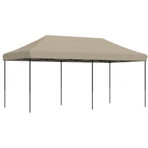 vidaXL - Partytent - inklapbaar - pop-up - 580x292x315 - cm - taupe