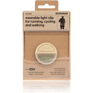 Bookman Eclipse Fietsverlichting - LED Achterlicht - Oplaadbaar via USB - Compact Design - Waterproof - Beige