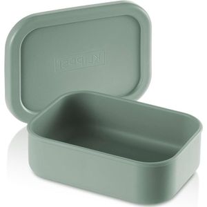 Lunchbox medium (860 ml) - broodtrommel van siliconen - hittebestendig en luchtdicht - groen vintage lunch box