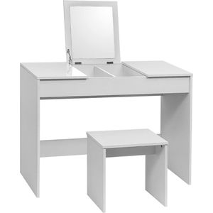 Make-up Tafel - Kaptafel - Met Spiegel - Dressoir - Luxe Kaptafel - Slaapkamer - Moderne look - Wit