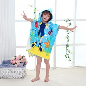 Strandlaken Snorkelaar - Lichtblauw - Badponcho - Badcape - Kinderdoek - Omslagdoek kinderen - Handdoek - Beach cape