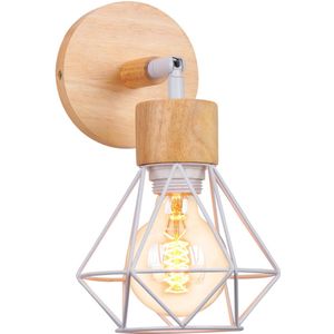 Wandlamp Industrieel Verstelbaar Vintage Binnenwandlamp voor Woonkamer Slaapkamer Gang Wit